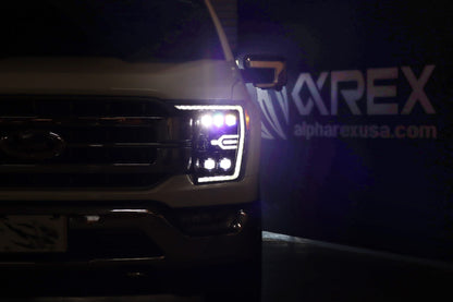 21-23 Ford F150 / 21-23 Ford F150 Raptor NOVA-Series LED Projector Headlights Alpha-Black - view 8