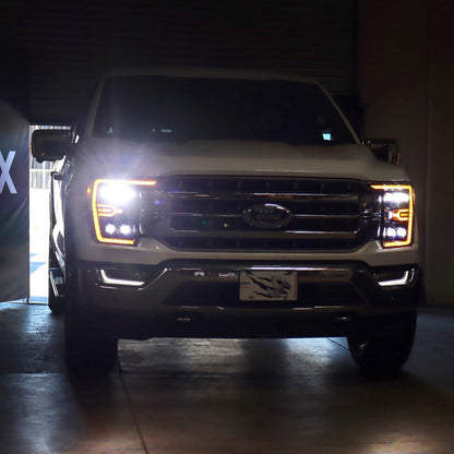 21-23 Ford F150 / 21-23 Ford F150 Raptor NOVA-Series LED Projector Headlights Black - view 4