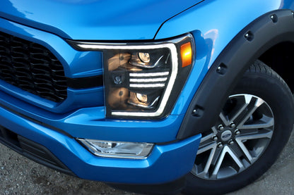 21-23 Ford F150 PRO-Series Halogen Projector Headlights Black - view 3
