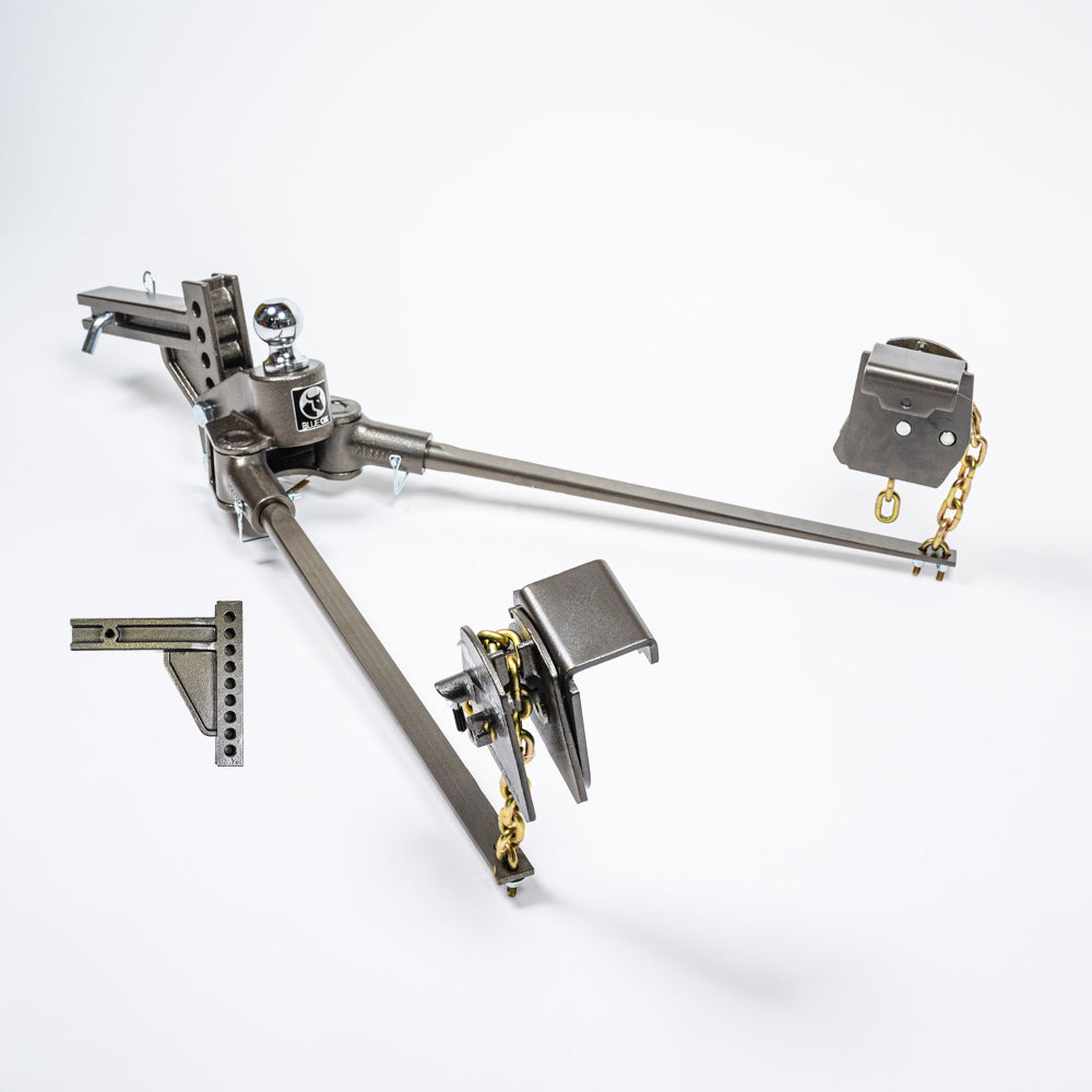 BXW2000 SwayPro Weight Distributing Hitch – 9 Hole Shank, 2000lbs Tongue, 20000lbs Towing, 2-1/2″ Receiver