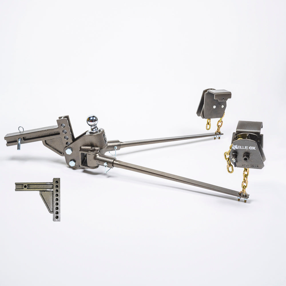 BXW2000 SwayPro Weight Distributing Hitch – 9 Hole Shank, 2000lbs Tongue, 20000lbs Towing, 2-1/2″ Receiver
