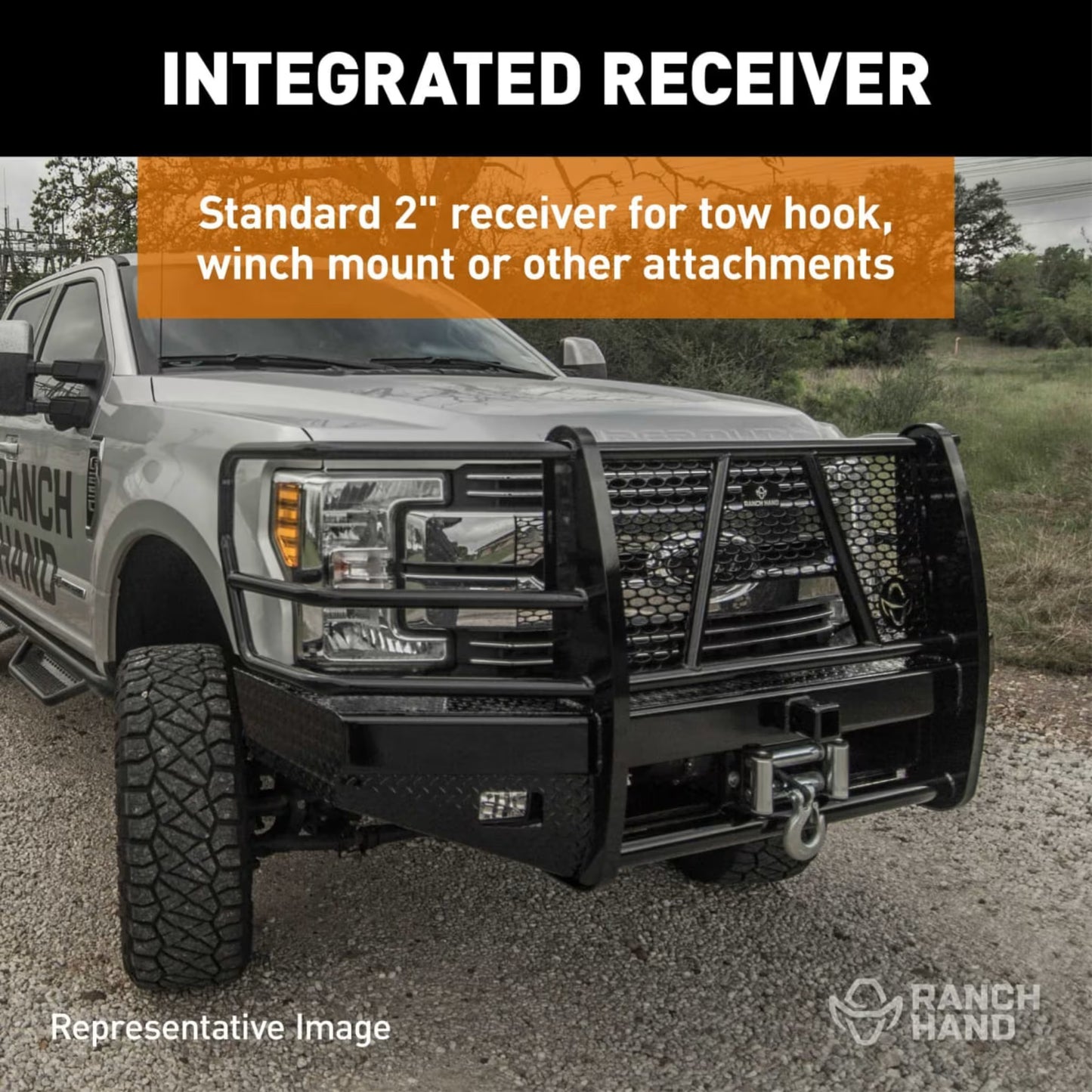 RANCH HAND SPORT WINCH-READY SERIES FRONT BUMPER w/ GRILLE GUARD for 2023-2026 Ford F-250 / F-350 / F-450 / F-550 w/ Camera