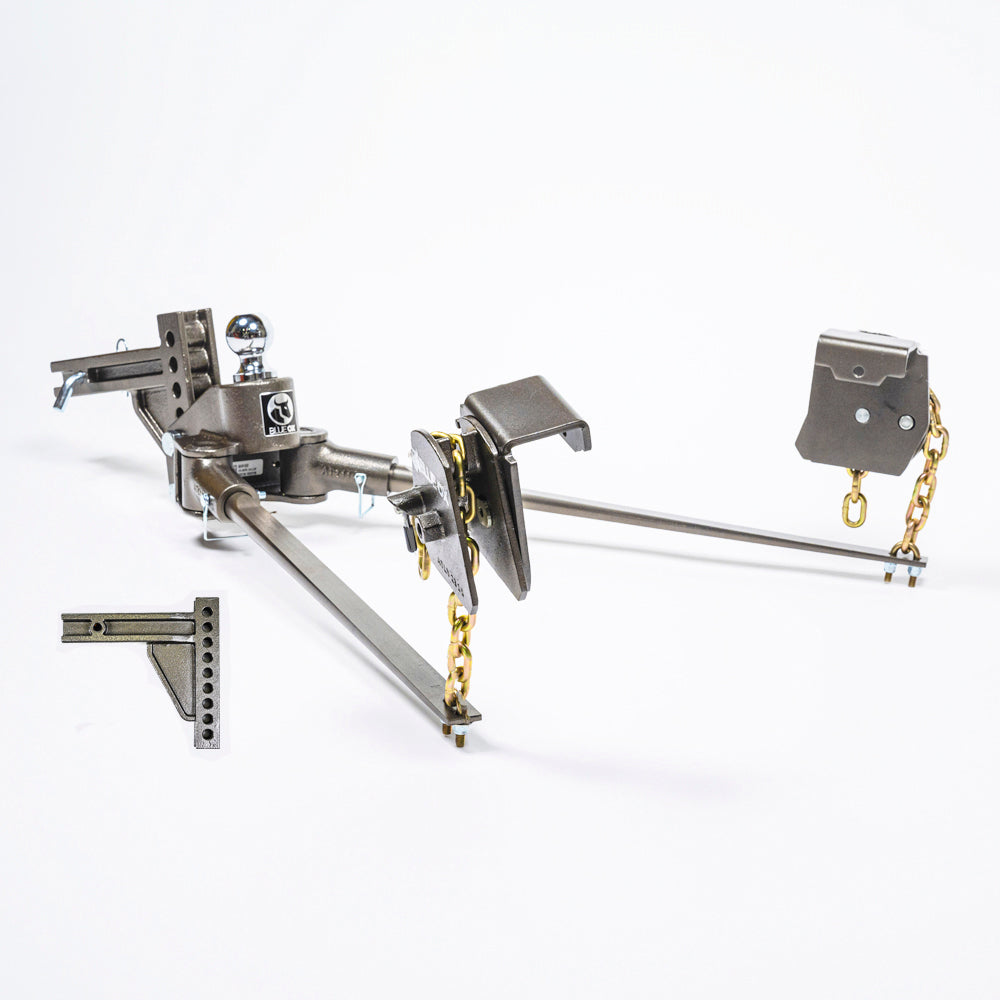 BXW2000 SwayPro Weight Distributing Hitch – 9 Hole Shank, 2000lbs Tongue, 20000lbs Towing, 2-1/2″ Receiver