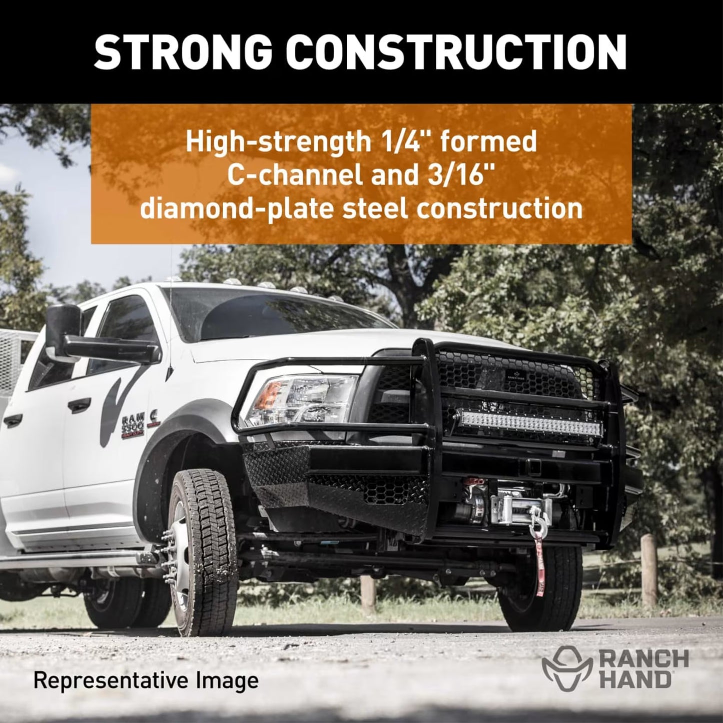 RANCH HAND SPORT WINCH-READY SERIES FRONT BUMPER w/ GRILLE GUARD for 2017-2022 FORD F-250 / F-350 W/CAMERA