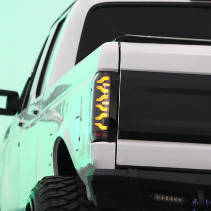 87-96 Ford F-Series/Bronco LUXX-Series LED Tail Lights Black-Red - view 3