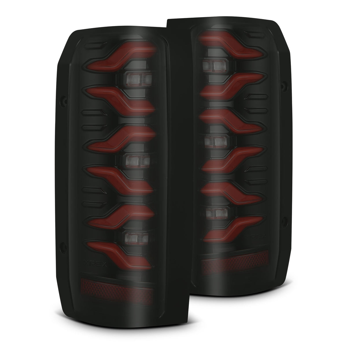 87-96 Ford F-Series/Bronco LUXX-Series LED Tail Lights Black-Red - view 1