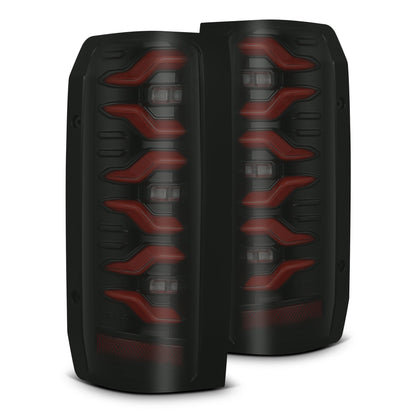 87-96 Ford F-Series/Bronco LUXX-Series LED Tail Lights Black-Red - view 1
