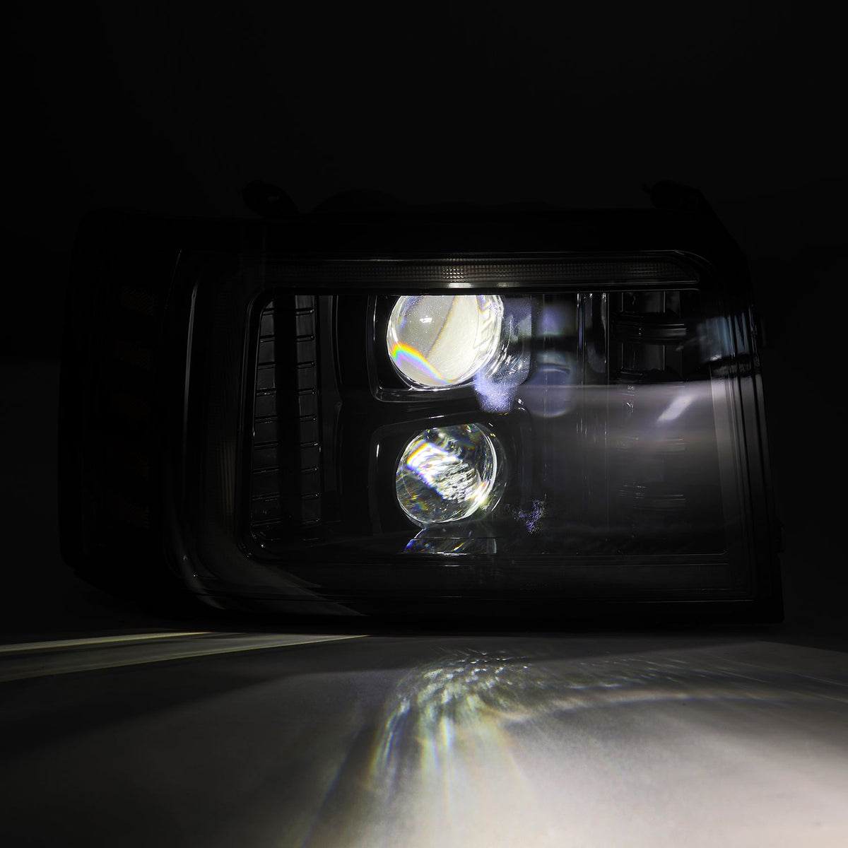 92-96 Ford F-Series/Bronco LUXX-Series LED Projector Headlights Alpha-Black - view 13