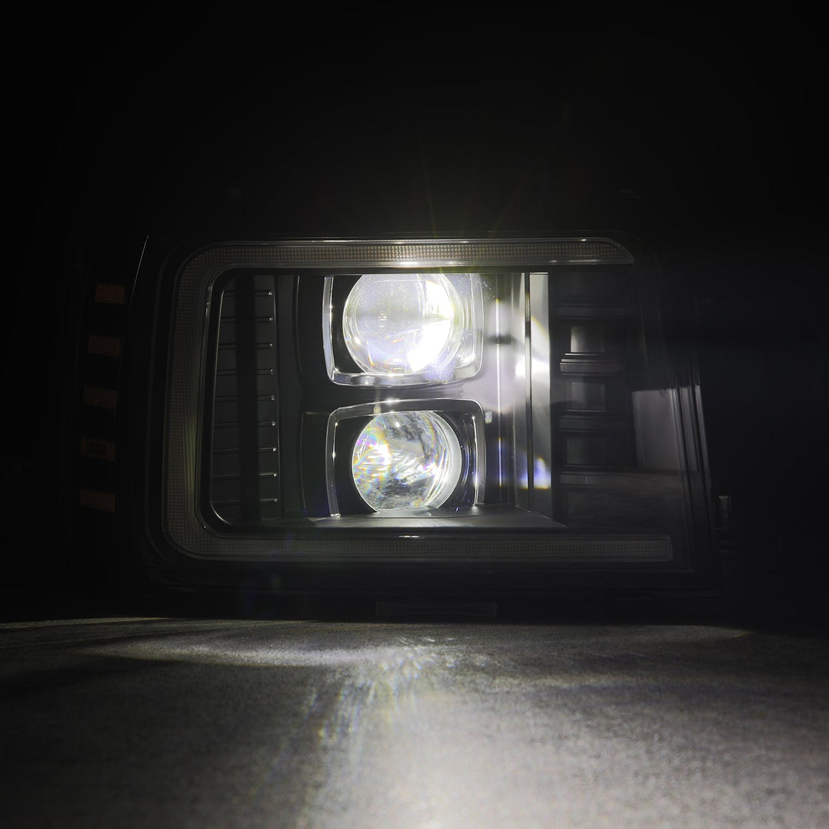 92-96 Ford F-Series/Bronco LUXX-Series LED Projector Headlights Black - view 15