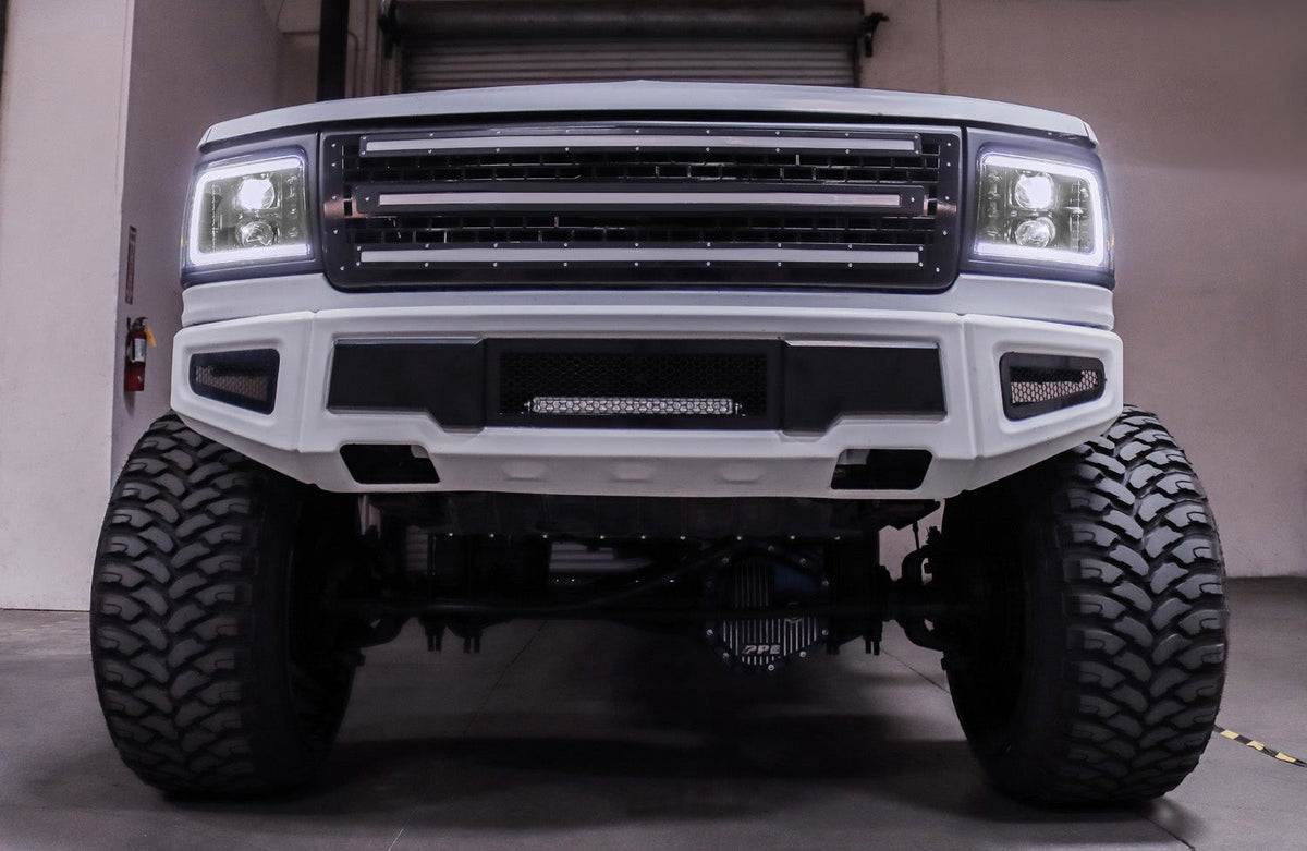 92-96 Ford F-Series/Bronco LUXX-Series LED Projector Headlights Black - view 3