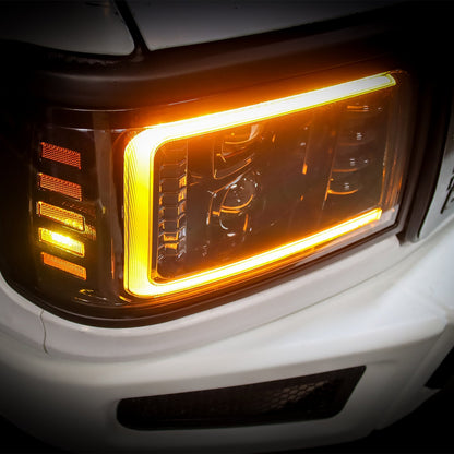 92-96 Ford F-Series/Bronco LUXX-Series LED Projector Headlights Black - view 10