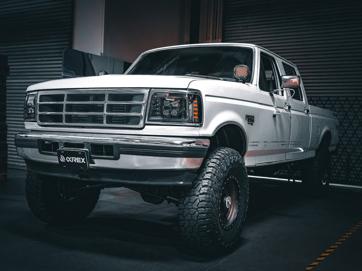 92-96 Ford F-Series/Bronco NOVA-Series LED Projector Headlights Alpha-Black - view 6