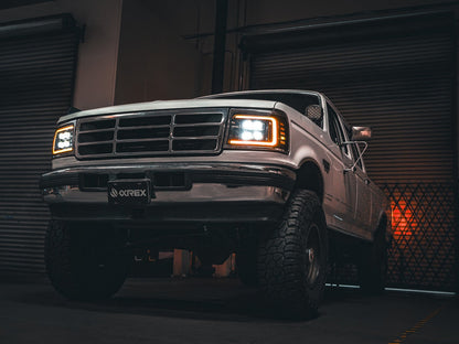 92-96 Ford F-Series/Bronco NOVA-Series LED Projector Headlights Alpha-Black - view 3