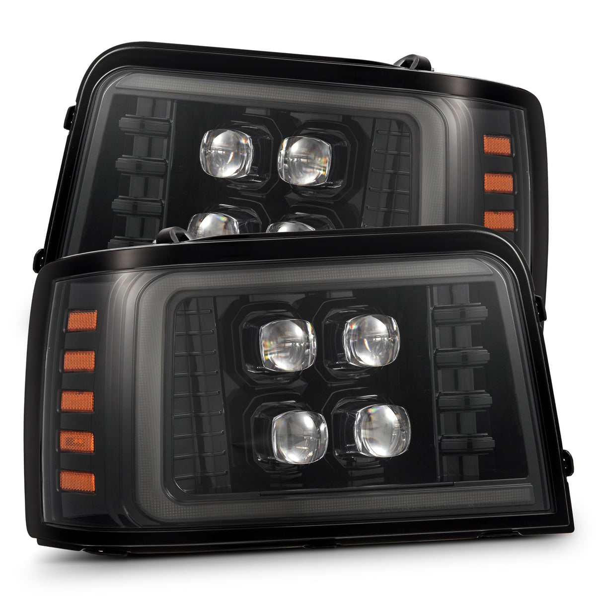 92-96 Ford F-Series/Bronco NOVA-Series LED Projector Headlights Alpha-Black - view 1