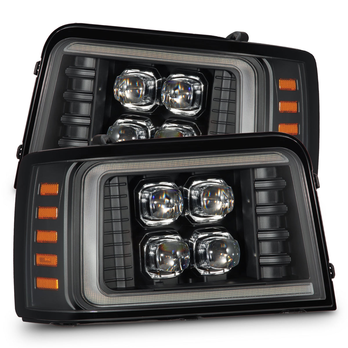 92-96 Ford F-Series/Bronco NOVA-Series LED Projector Headlights Black - view 1