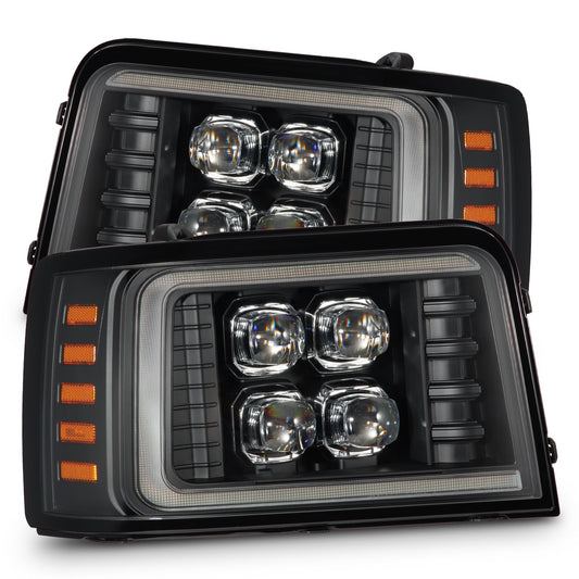 92-96 Ford F-Series/Bronco NOVA-Series LED Projector Headlights Black - view 1