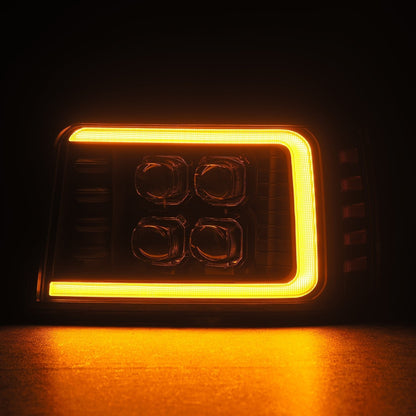 92-96 Ford F-Series/Bronco NOVA-Series LED Projector Headlights Black - view 12