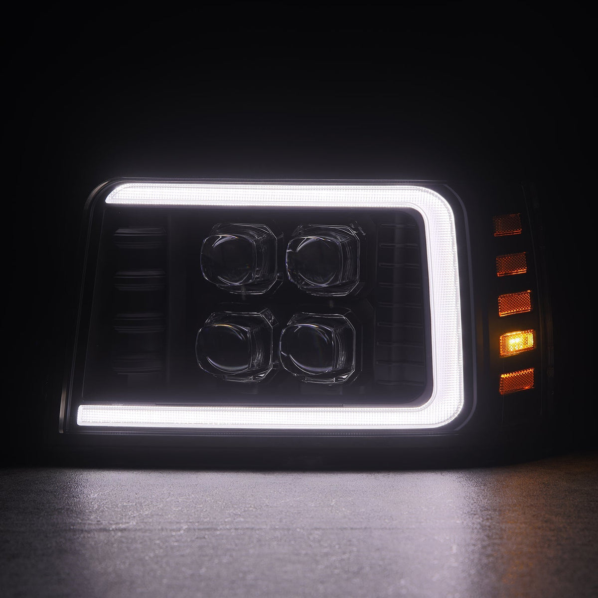 92-96 Ford F-Series/Bronco NOVA-Series LED Projector Headlights Black - view 11