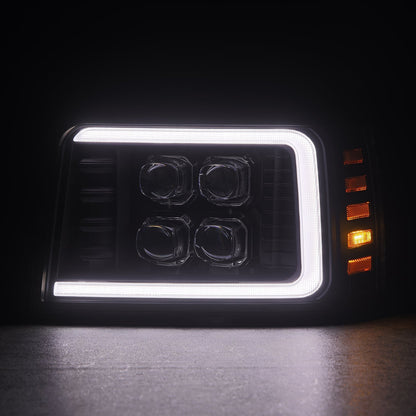 92-96 Ford F-Series/Bronco NOVA-Series LED Projector Headlights Black - view 11