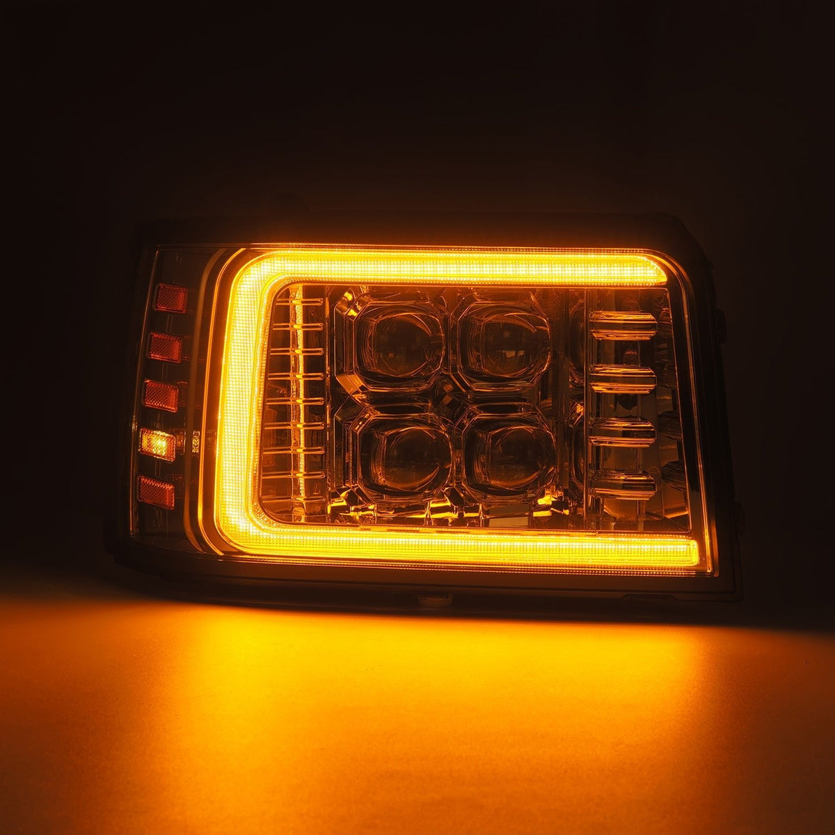 92-96 Ford F-Series/Bronco NOVA-Series LED Projector Headlights Chrome - view 5