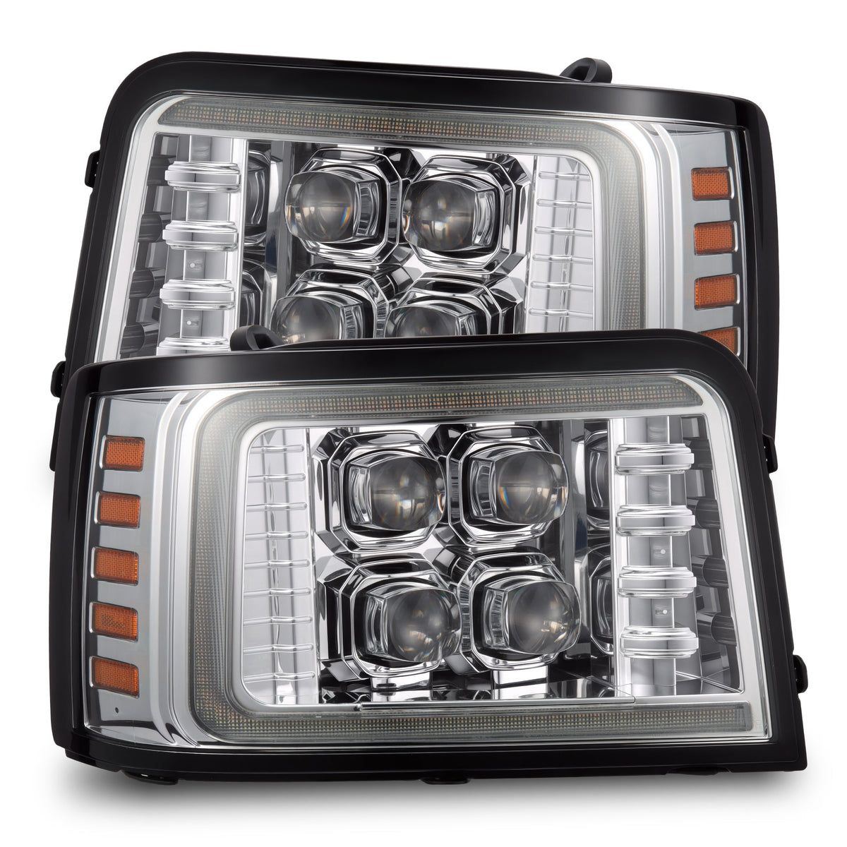 92-96 Ford F-Series/Bronco NOVA-Series LED Projector Headlights Chrome - view 1