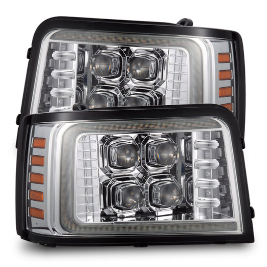 92-96 Ford F-Series/Bronco NOVA-Series LED Projector Headlights Chrome - view 1