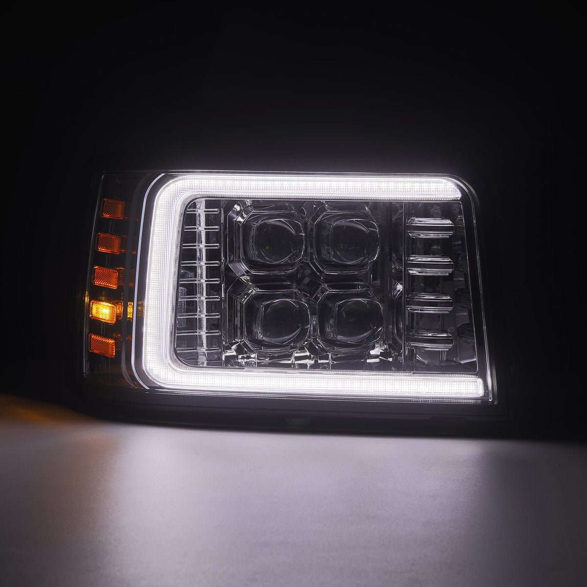 92-96 Ford F-Series/Bronco NOVA-Series LED Projector Headlights Chrome - view 4