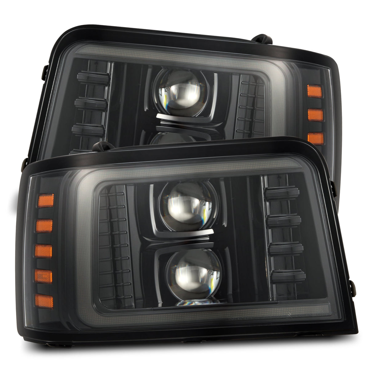 92-96 Ford F-Series/Bronco PRO-Series Halogen Projector Headlights Alpha-Black - view 1