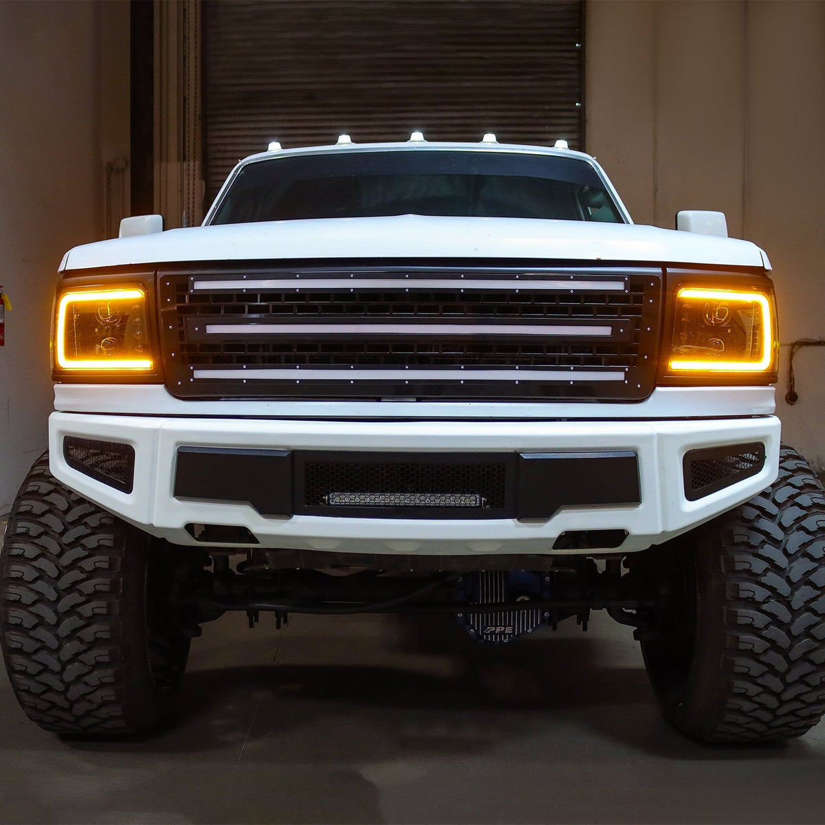 92-96 Ford F-Series/Bronco PRO-Series Halogen Projector Headlights Black - view 5