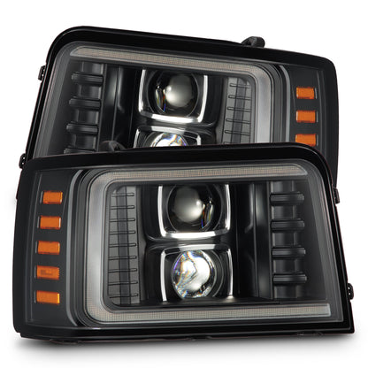 92-96 Ford F-Series/Bronco PRO-Series Halogen Projector Headlights Black - view 1