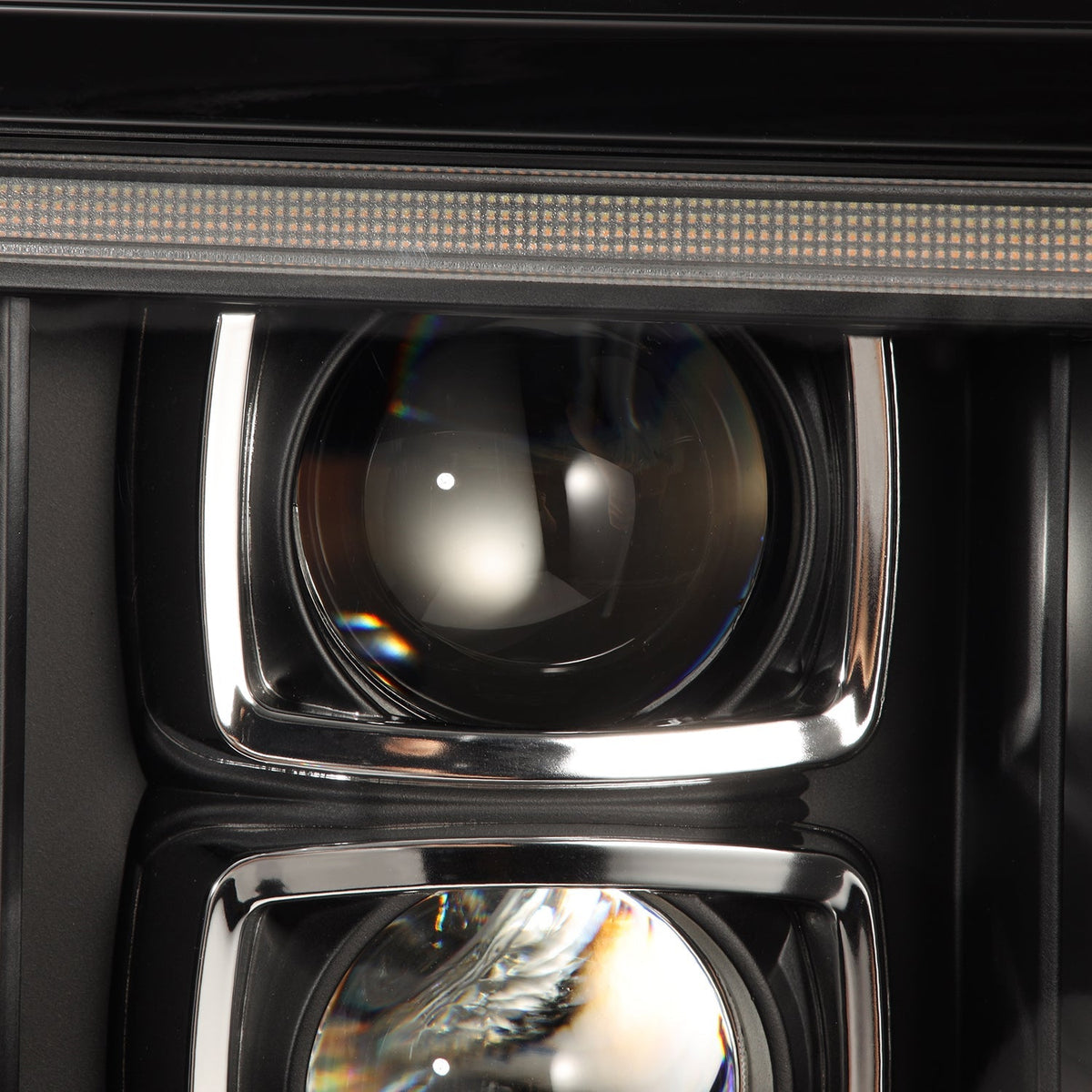 92-96 Ford F-Series/Bronco PRO-Series Halogen Projector Headlights Black - view 14