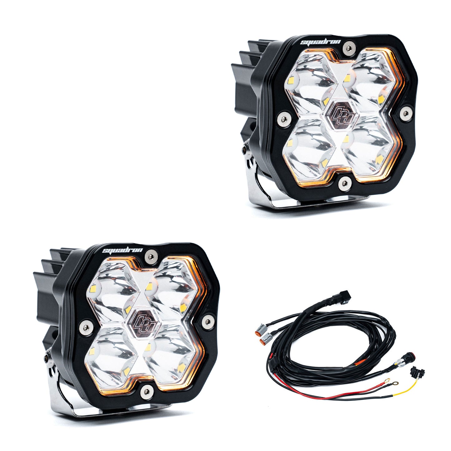 BAJA DESIGNS SQUADRON 2.0 Sport Black Led Auxiliary Light Pod Pair- Universal