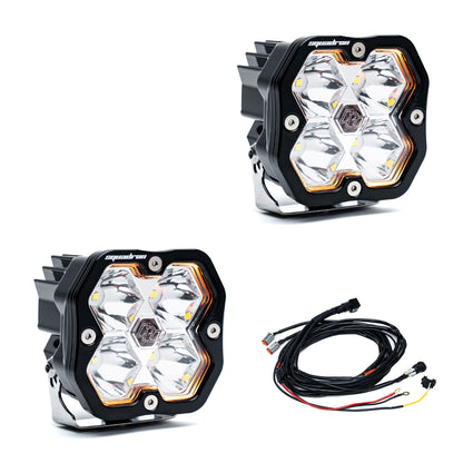 BAJA DESIGNS SQUADRON 2.0 Sport Black Led Auxiliary Light Pod Pair- Universal