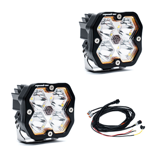 BAJA DESIGNS SQUADRON 2.0 Sport Black Led Auxiliary Light Pod Pair- Universal