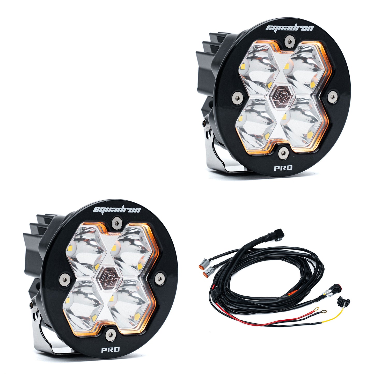 BAJA DESIGNS SQUADRON-R 2.0 Pro Black LED Auxiliary Light Pod Pair - Universal