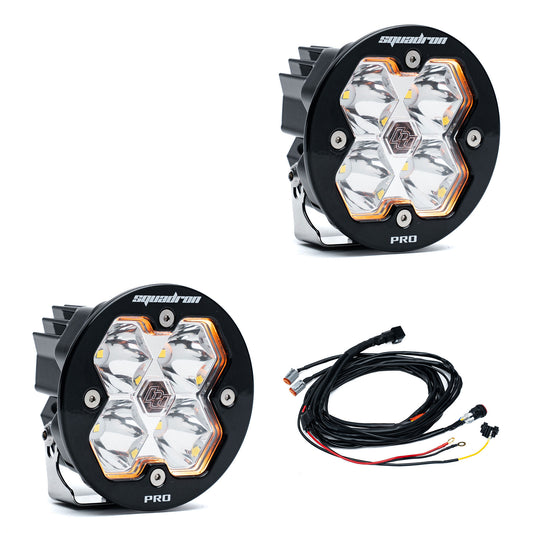 BAJA DESIGNS SQUADRON-R 2.0 Pro Black LED Auxiliary Light Pod Pair - Universal
