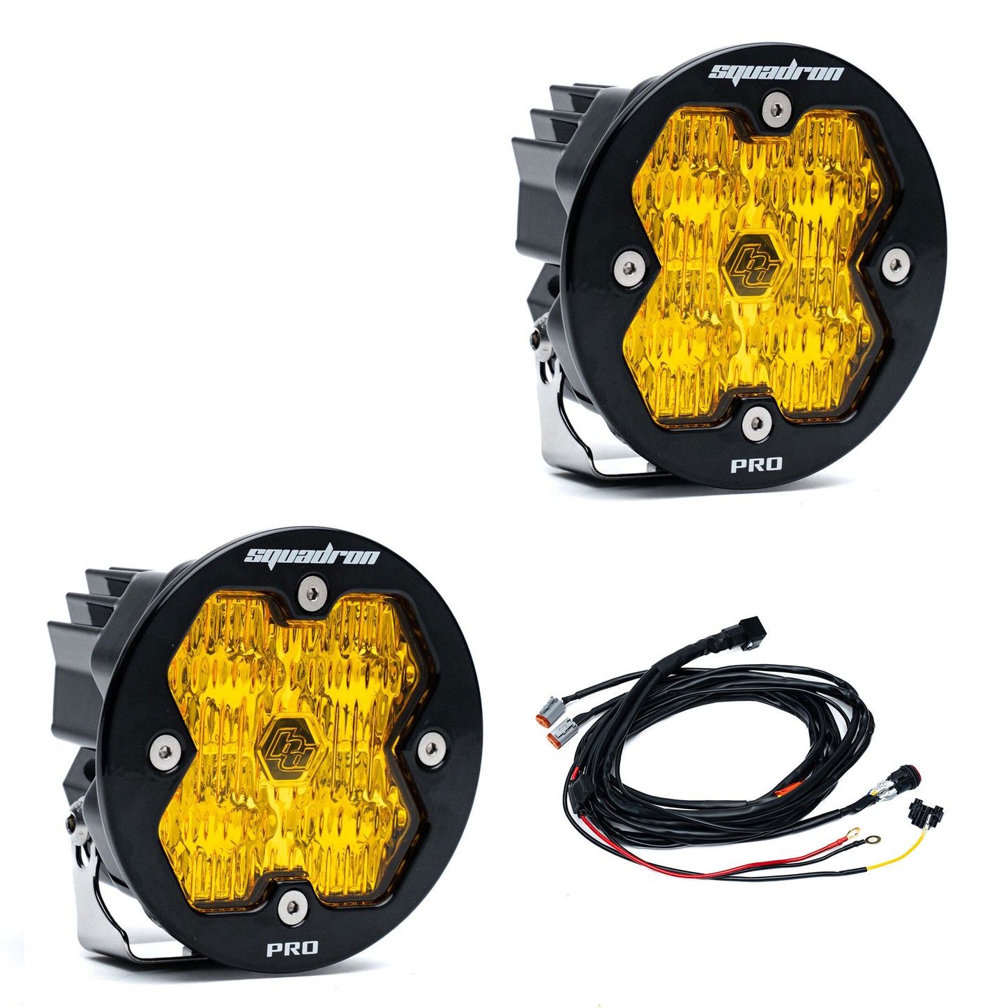 BAJA DESIGNS SQUADRON-R 2.0 Pro Black LED Auxiliary Light Pod Pair - Universal