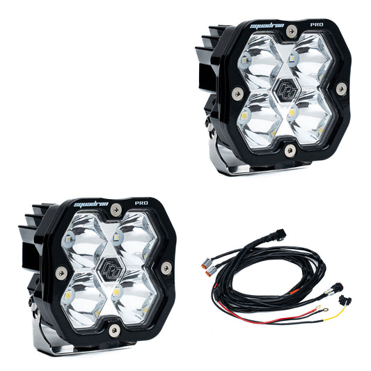 BAJA DESIGNS Squadron 2.0 Pro Black Led Auxiliary Light Pod Pair- Universal