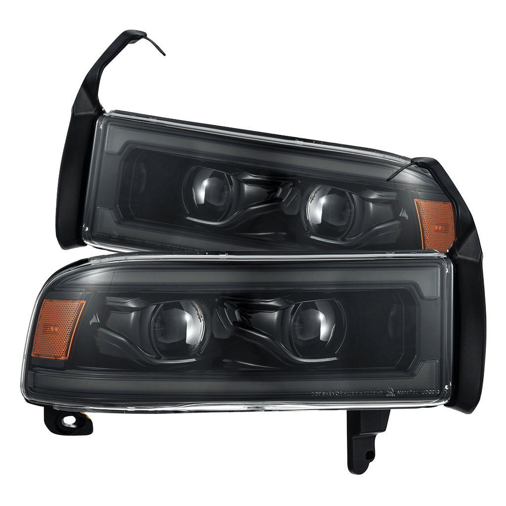 94-01 Dodge Ram 1500/94-02 Ram 2500/3500 LUXX-Series LED Headlights Alpha-Black - view 1