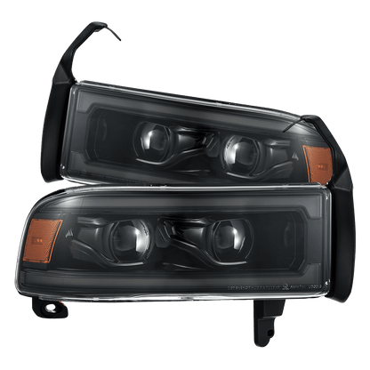 94-01 Dodge Ram 1500/94-02 Ram 2500/3500 LUXX-Series LED Headlights Alpha-Black - view 1