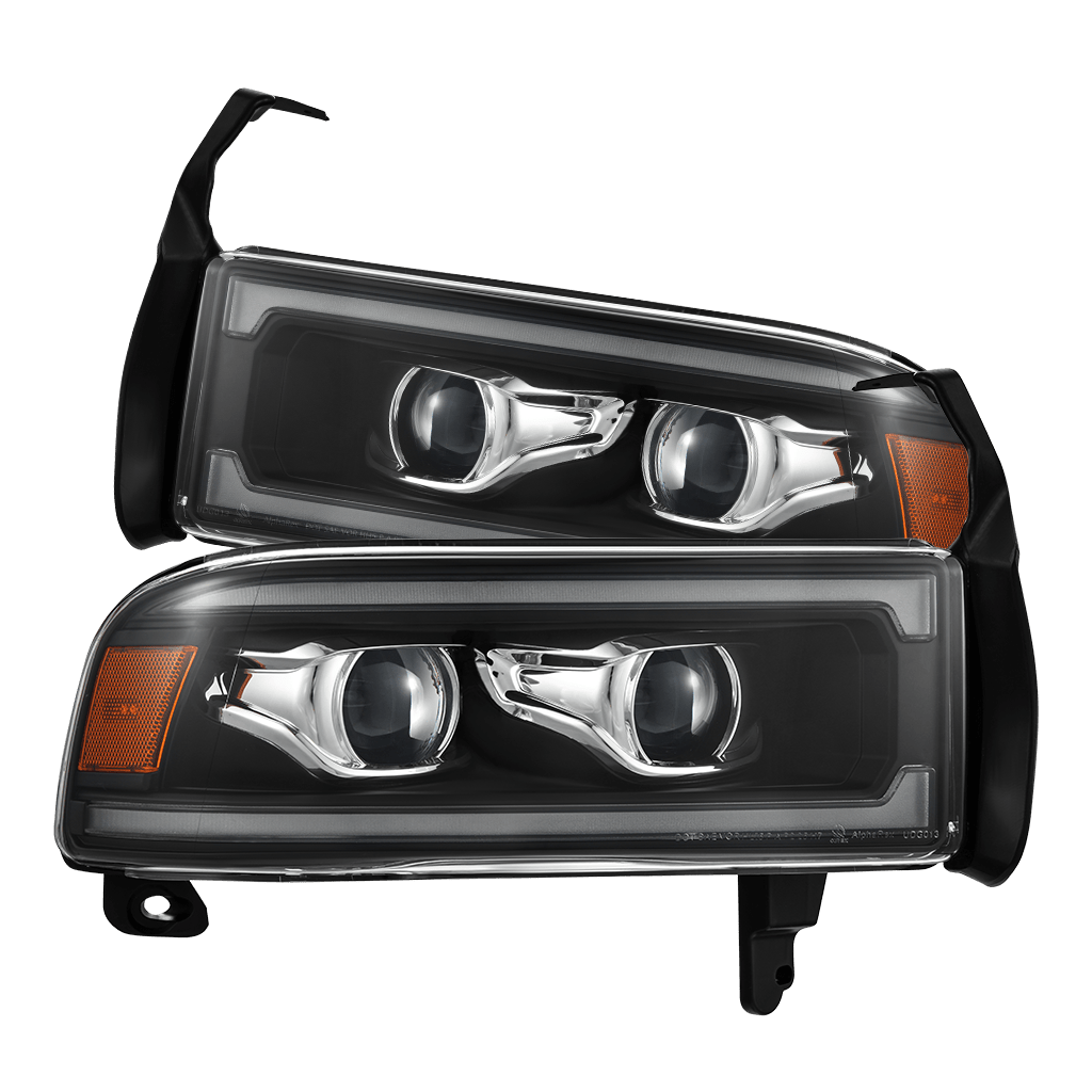 94-01 Dodge Ram 1500/94-02 Ram 2500/3500 LUXX-Series LED Headlights Black - view 1
