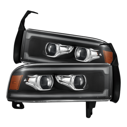 94-01 Dodge Ram 1500/94-02 Ram 2500/3500 LUXX-Series LED Headlights Black - view 1