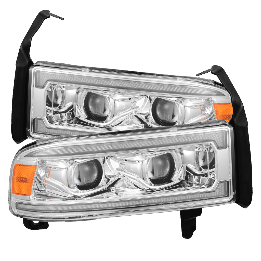 94-01 Dodge Ram 1500/94-02 Ram 2500/3500 LUXX-Series LED Headlights Chrome - view 1