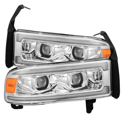 94-01 Dodge Ram 1500/94-02 Ram 2500/3500 LUXX-Series LED Headlights Chrome - view 1