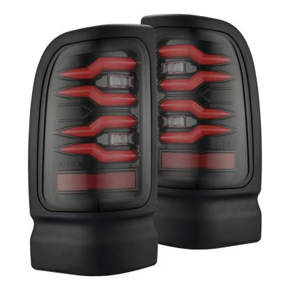 94-01 Dodge Ram 1500/94-02 Ram 2500/3500 LUXX-Series LED Tail Lights Black-Red - view 1