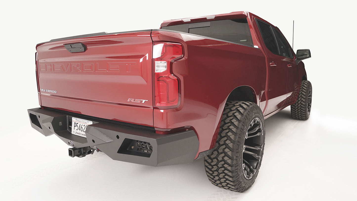FabFours Vengeance Series Rear Bumper 19-24 Chevy/GMC 1500 - W/O Blind Spot