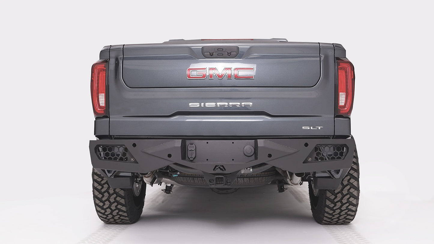 FabFours Vengeance Series Rear Bumper 19-24 Chevy/GMC 1500 - W/O Blind Spot