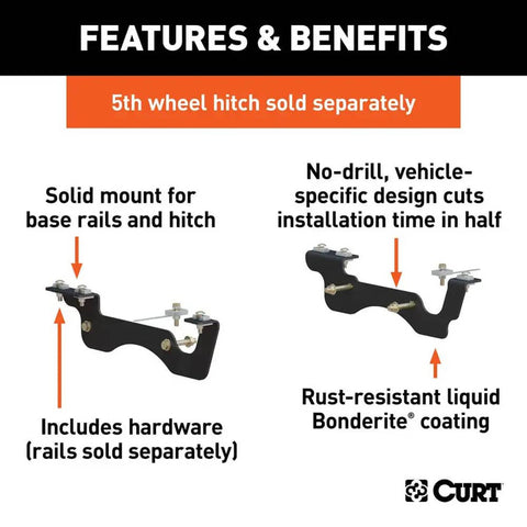 CURT 16431 5TH WHEEL BRACKET KIT - 17-22 FORD F250/F350/F450 | Leduc Hitch