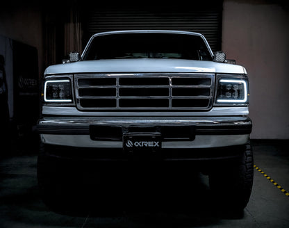 92-96 Ford F-Series/Bronco NOVA-Series LED Projector Headlights Black - view 2