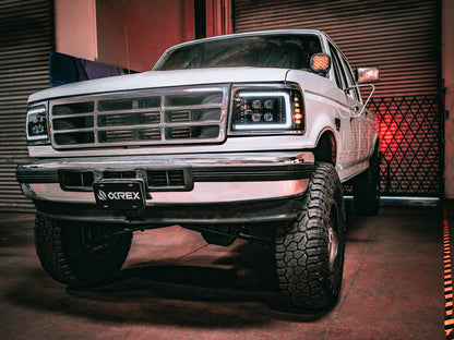 92-96 Ford F-Series/Bronco NOVA-Series LED Projector Headlights Black - view 7